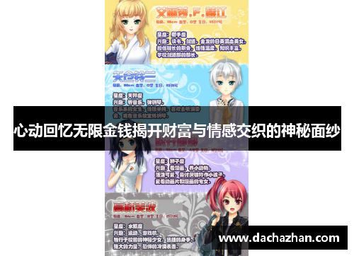 心动回忆无限金钱揭开财富与情感交织的神秘面纱 心动回忆无限金钱揭开财富与情感交织的神秘面纱